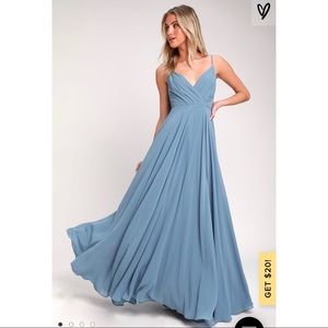 Chique slate blue maxi dress (worn as bridesmaid)